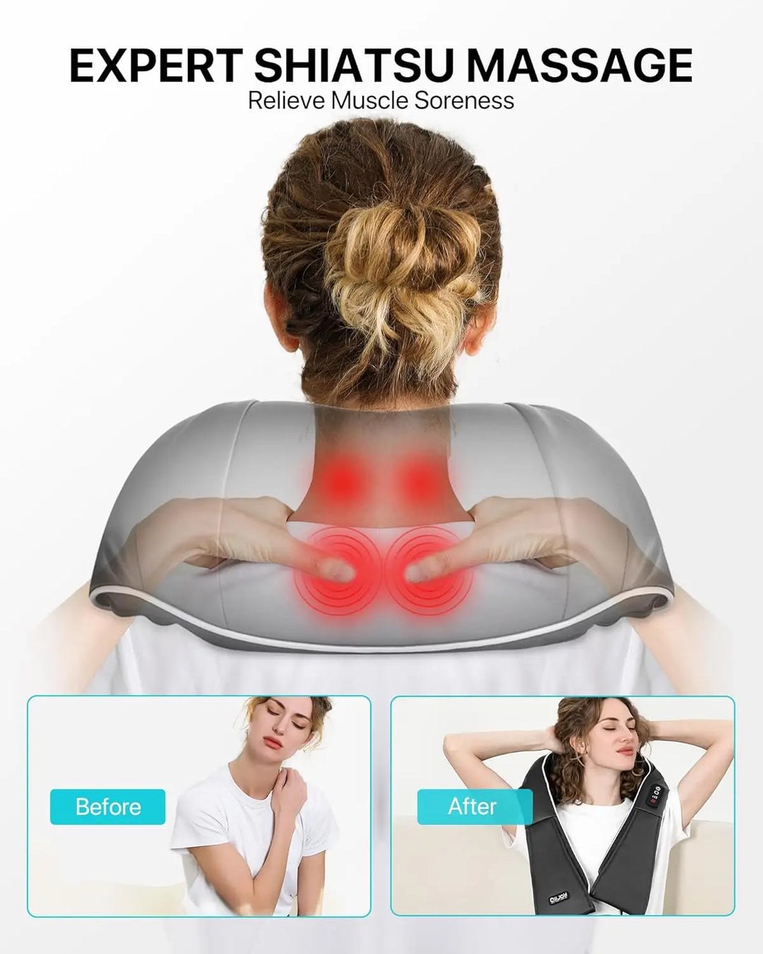 Gia | Shiatsu-Massagekissen mit Infrarot Wärme