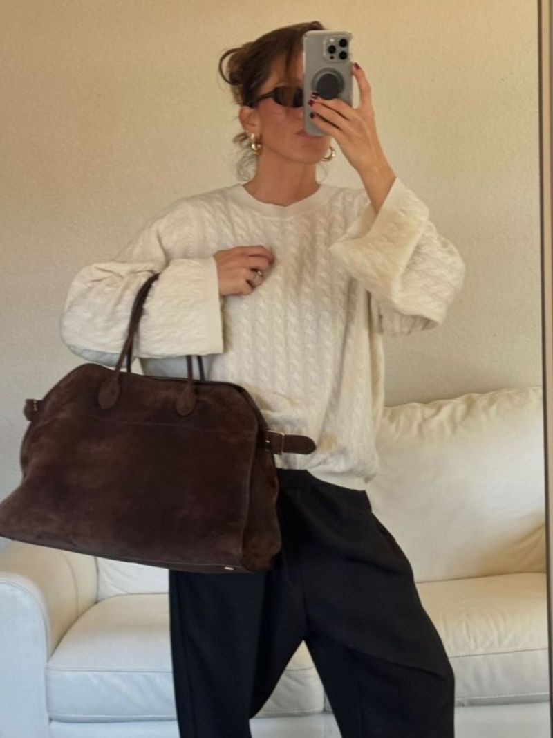 Elegante Große Veganem Leder Handtasche für Frauen