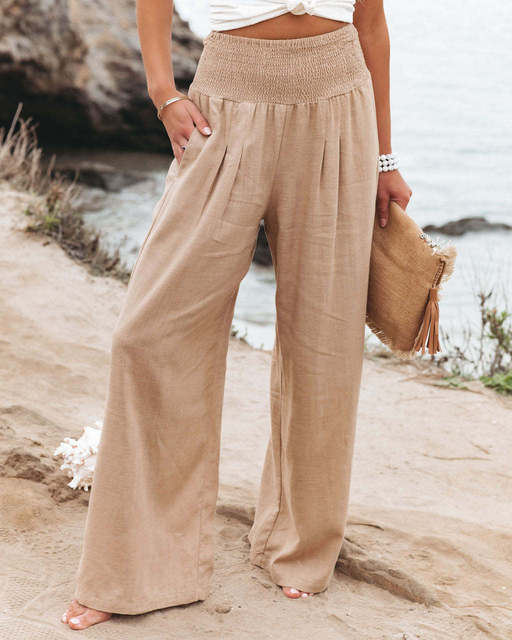 Zinnia | Damen Elegante Komfortabel Leinen Hose