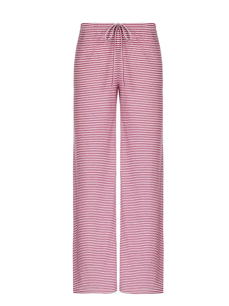 Zaria | Damen Bequeme Gestreifte Lockerer Passform Hose