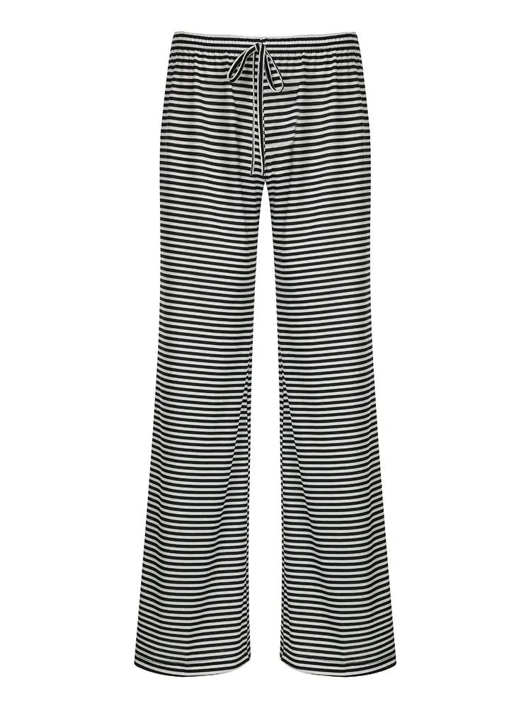 Zaria | Damen Bequeme Gestreifte Lockerer Passform Hose