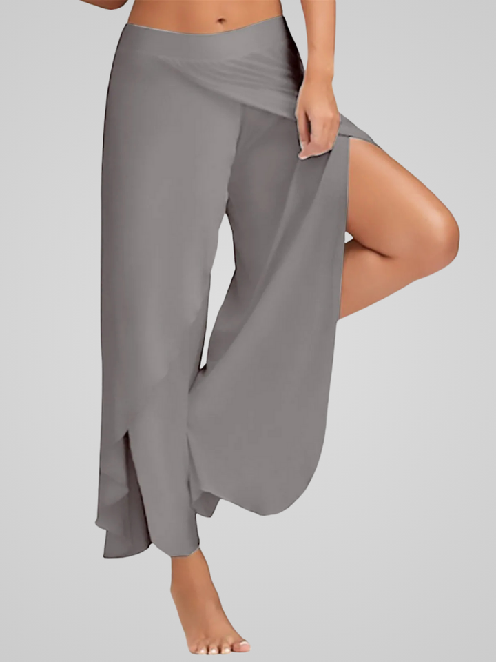 Juna | Damen Elegante Weitem-Bein Yoga Hose Mit Seitenschlitzen