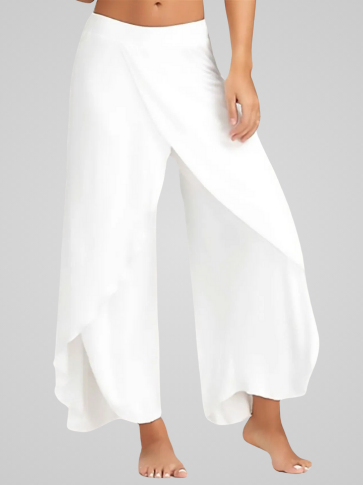 Juna | Damen Elegante Weitem-Bein Yoga Hose Mit Seitenschlitzen