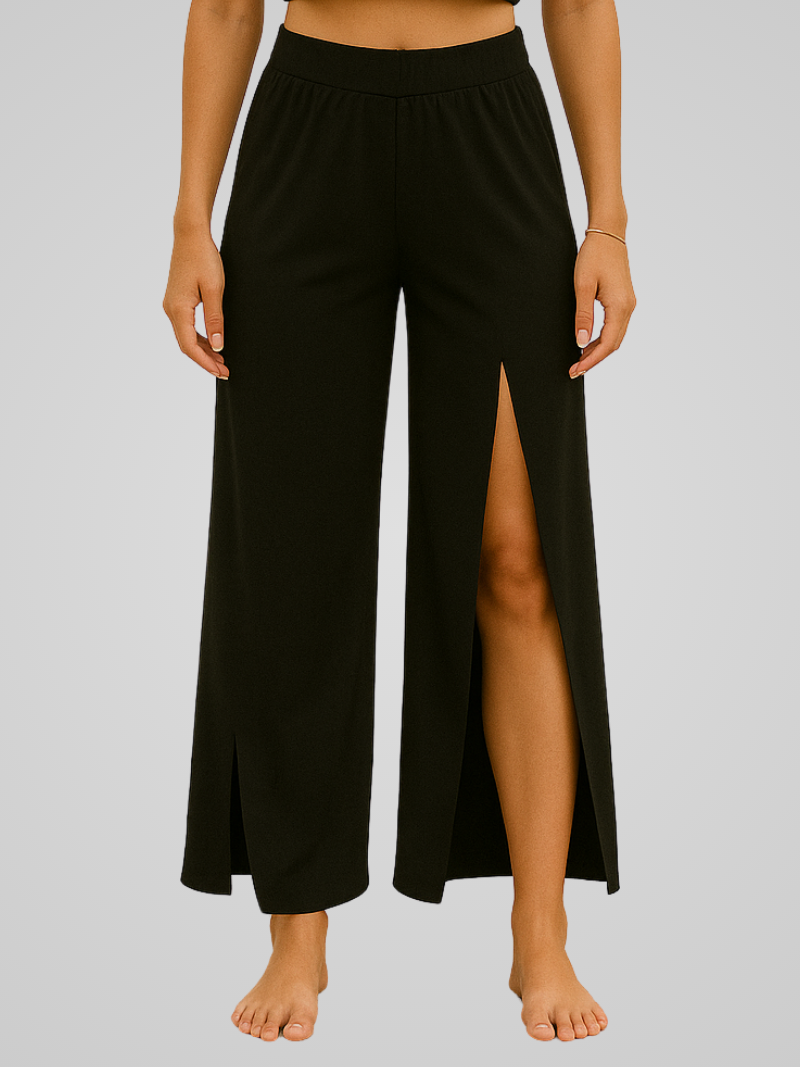 Juna | Damen Elegante Weitem-Bein Yoga Hose Mit Seitenschlitzen