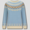 Damen Himmelblauer Nordischer Pullover | Entspannte Passform