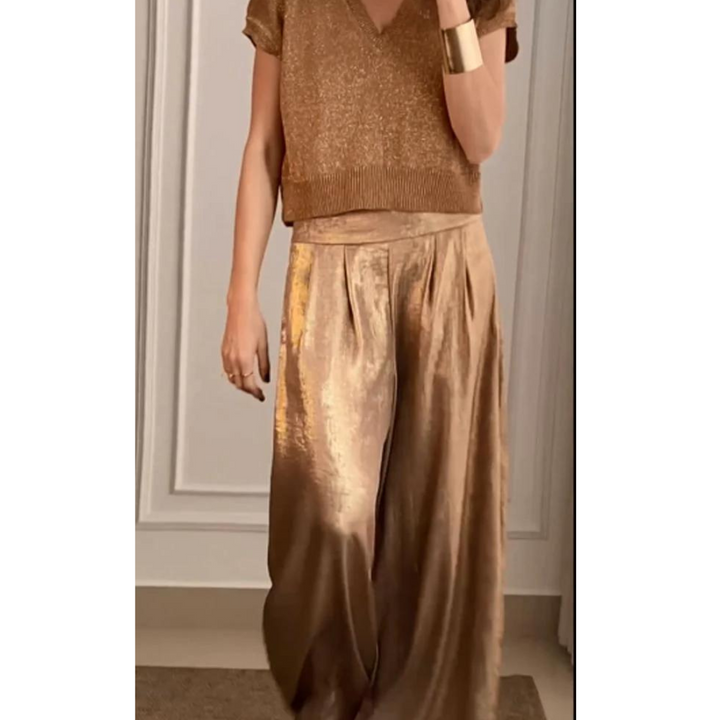 Leontina | Damen Elegantes Blusen und Hosen Satz