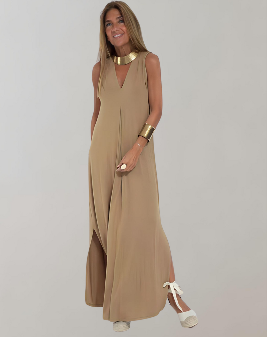 Kiora | Damen V-Ausschnitt Schlankheits Kleid