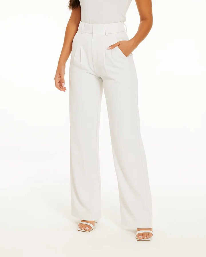 Zoraya | Damen Hoher-Taille Entspannte Weitem-Bein Hose