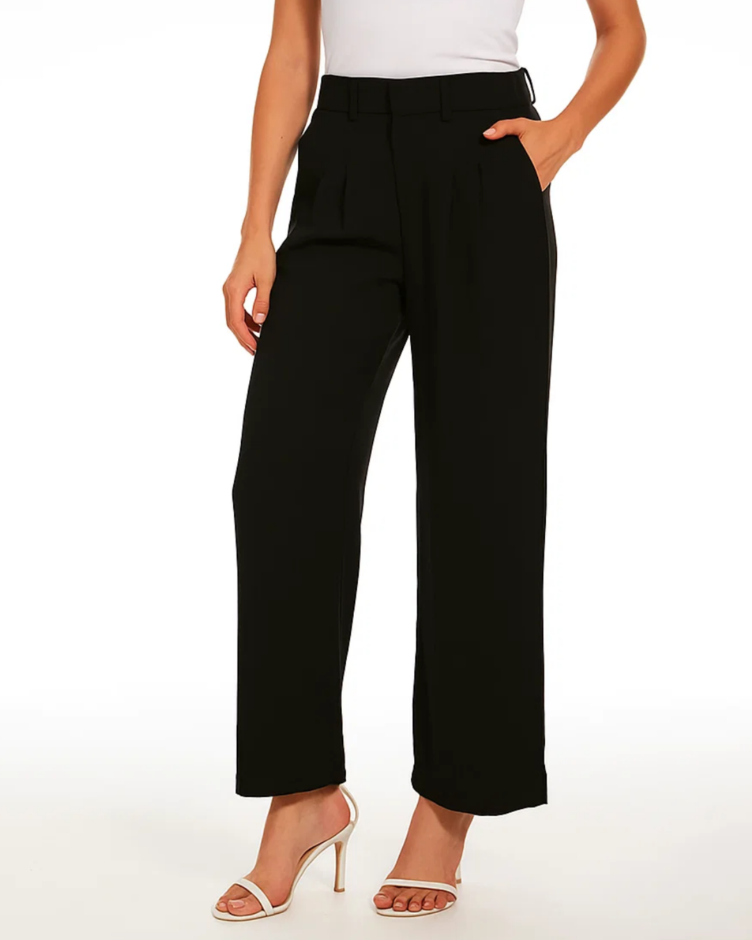 Zoraya | Damen Hoher-Taille Entspannte Weitem-Bein Hose
