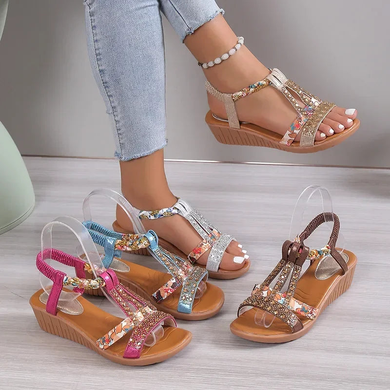 Jynna | Damen Modische Sommer Keilsandalen