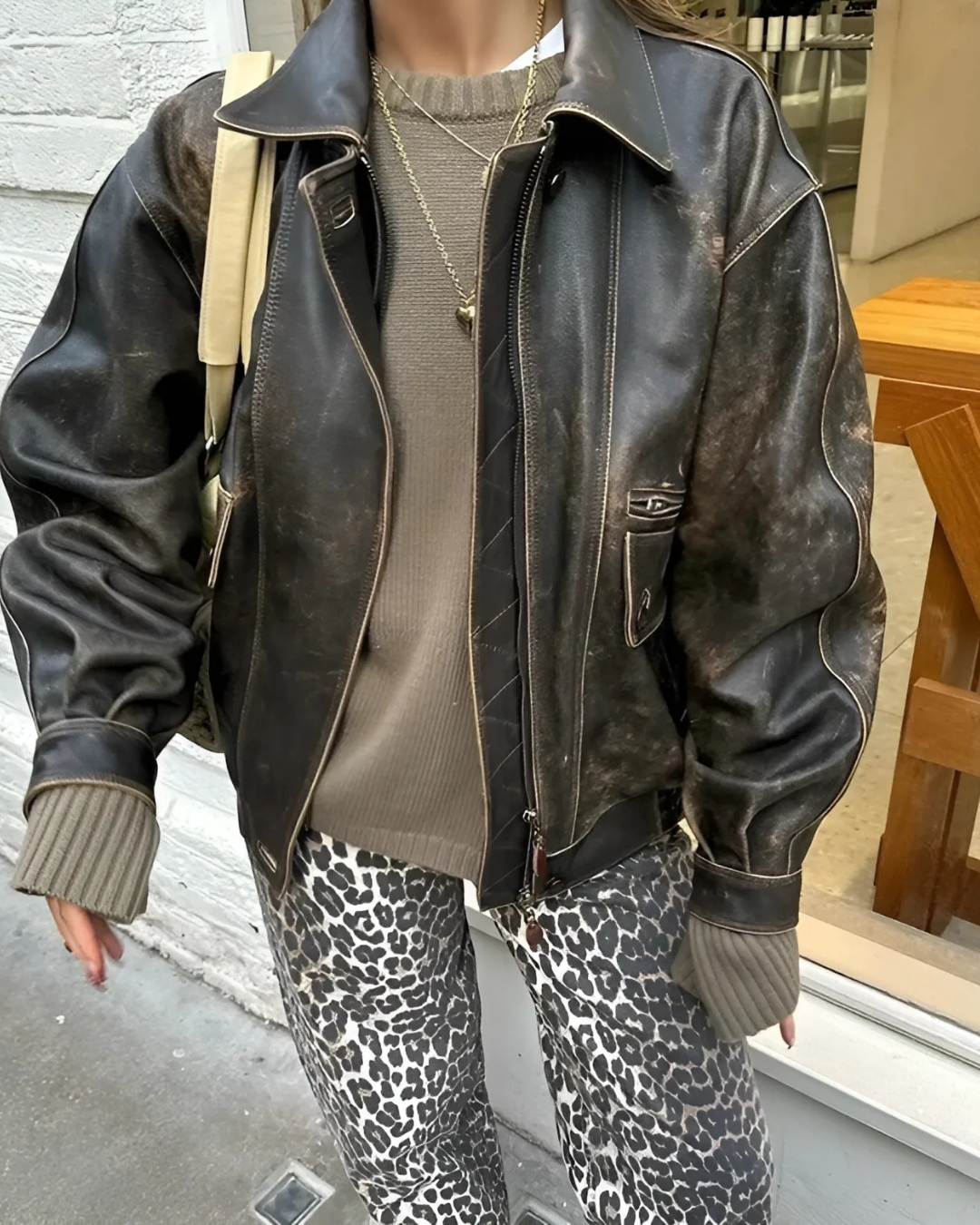 Nyelle | Damen Jeans mit Leopardenmuster