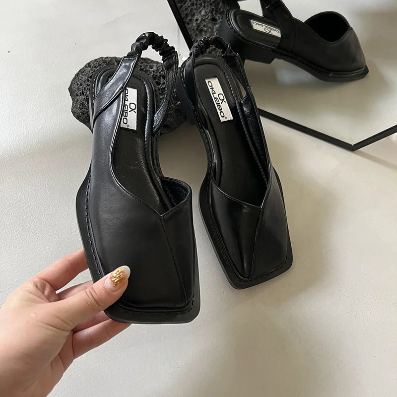 Vayla | Damen Slingback Sandalen mit Quadratischer Spitze - Einzigartiges Entwurf