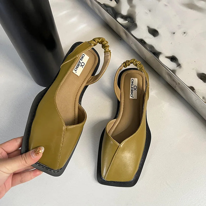 Vayla | Damen Slingback Sandalen mit Quadratischer Spitze - Einzigartiges Entwurf