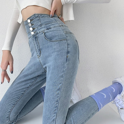 Hoher Taille Röhrenjeans Für Frauen | Dehnen und Komfort