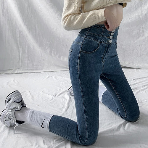 Hoher Taille Röhrenjeans Für Frauen | Dehnen und Komfort