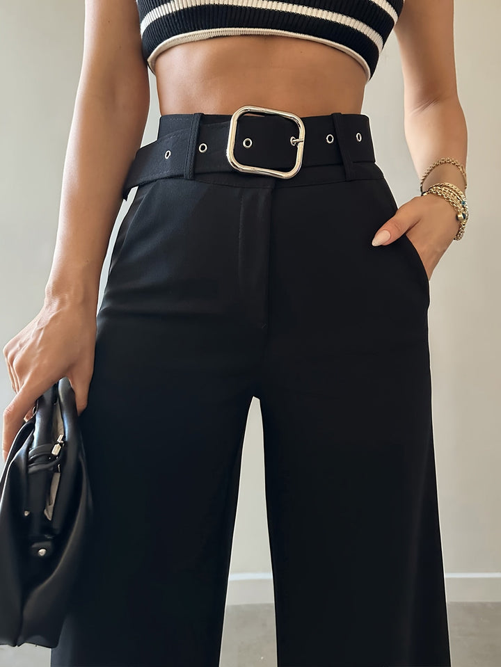 Irisa | Hochtaillierte Hose mit weitem Bein und Gürtel