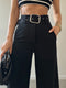 Irisa | Hochtaillierte Hose mit weitem Bein und Gürtel