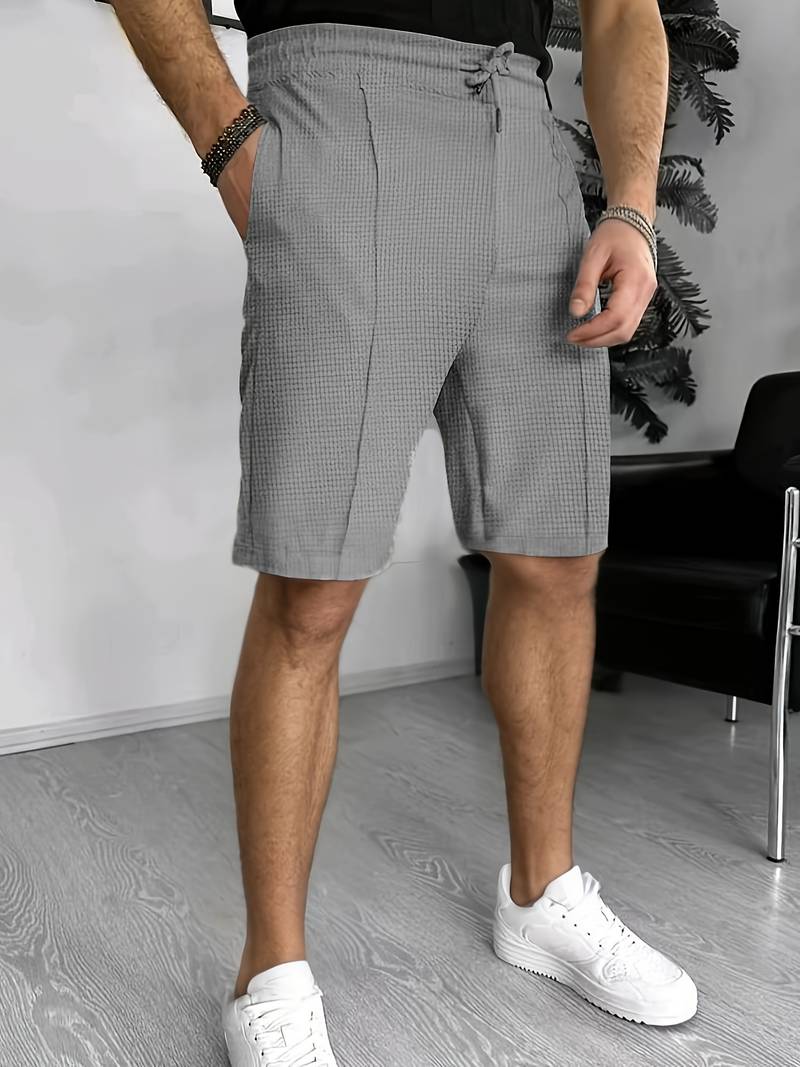 Bojan | Herren Waffelstrick Geschäft Lässig Kurze Hose