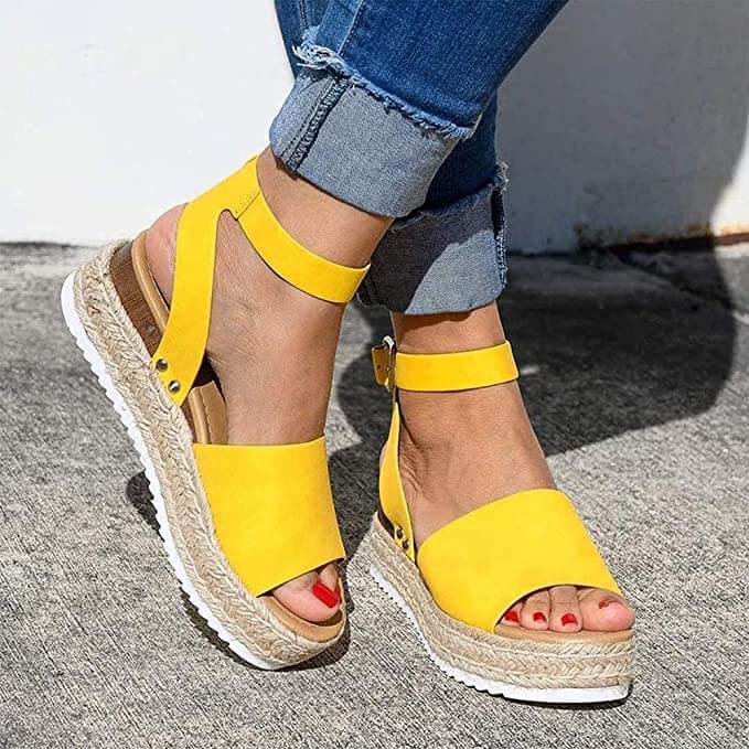 Indigo | Damen Plateau-Espadrille Sandalen