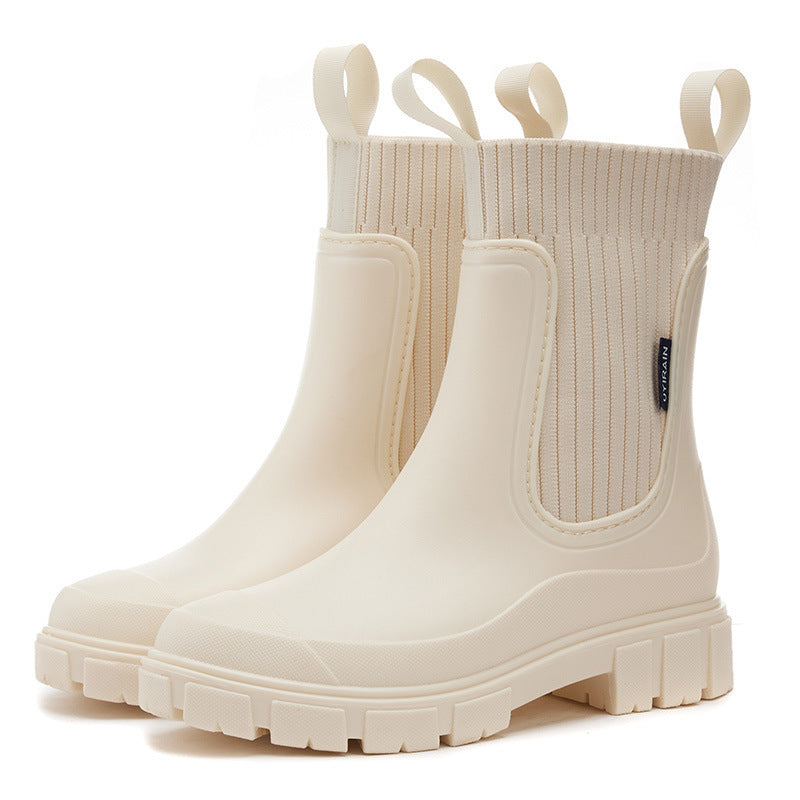 Stylische Damen-Regenstiefel Mit Rutschfester Sohle
