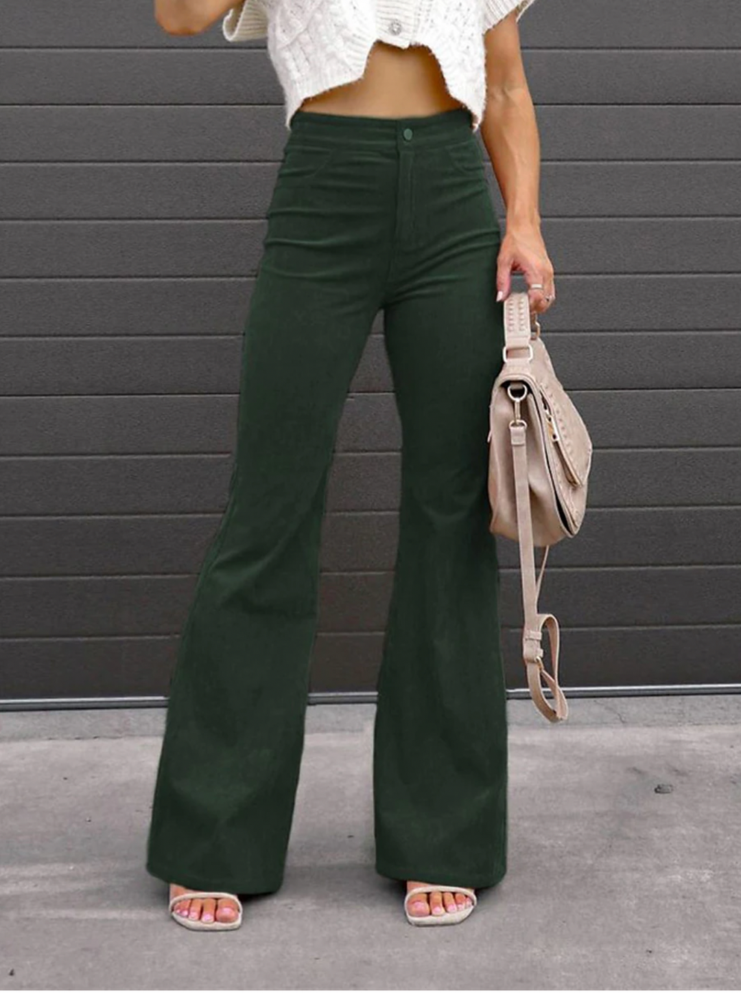 Piper | Damen Hoher-Taille Jahrgang Cord Schlaghosen
