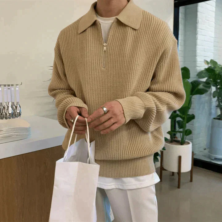 Kaelen | Herren Halb-Reißverschluss Pullover Pullover