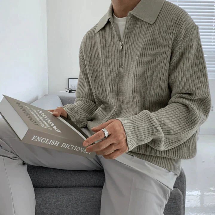 Kaelen | Herren Halb-Reißverschluss Pullover Pullover