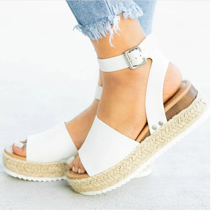 Indigo | Damen Plateau-Espadrille Sandalen