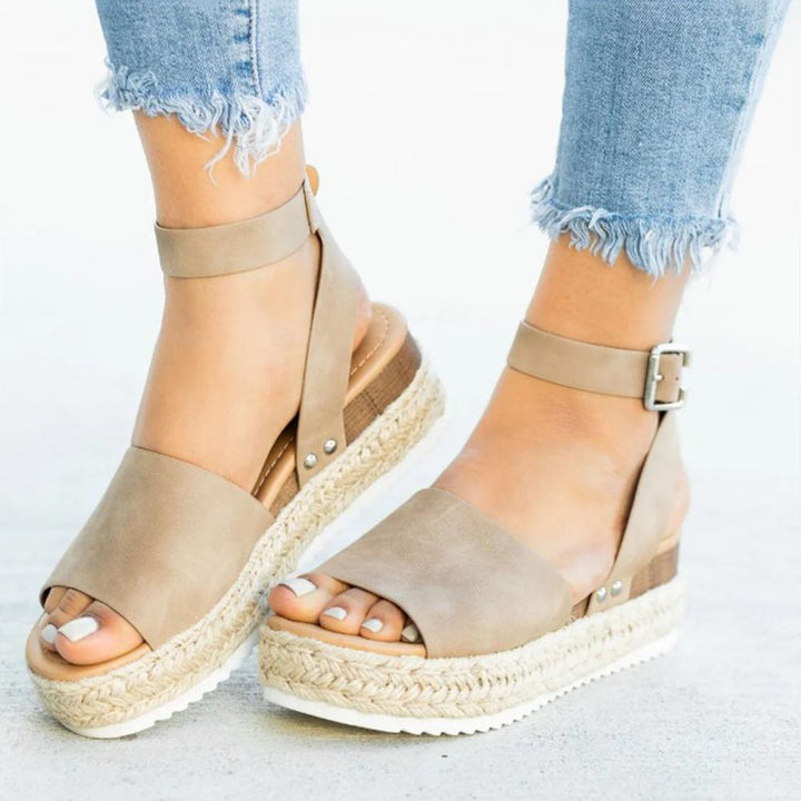 Indigo | Damen Plateau-Espadrille Sandalen