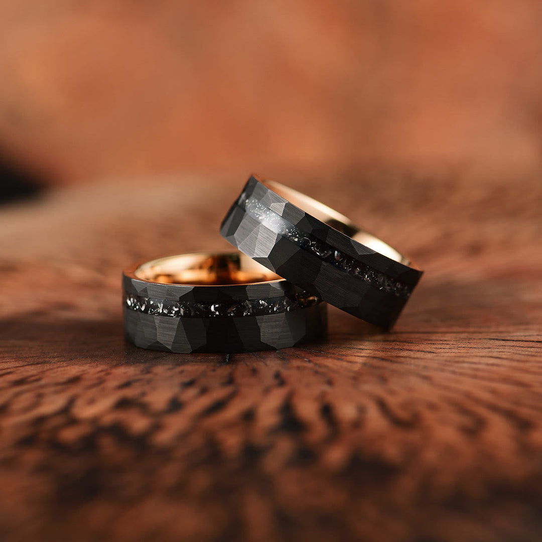 8 mm Schwarzer Turmalin Wolframcarbid Ring