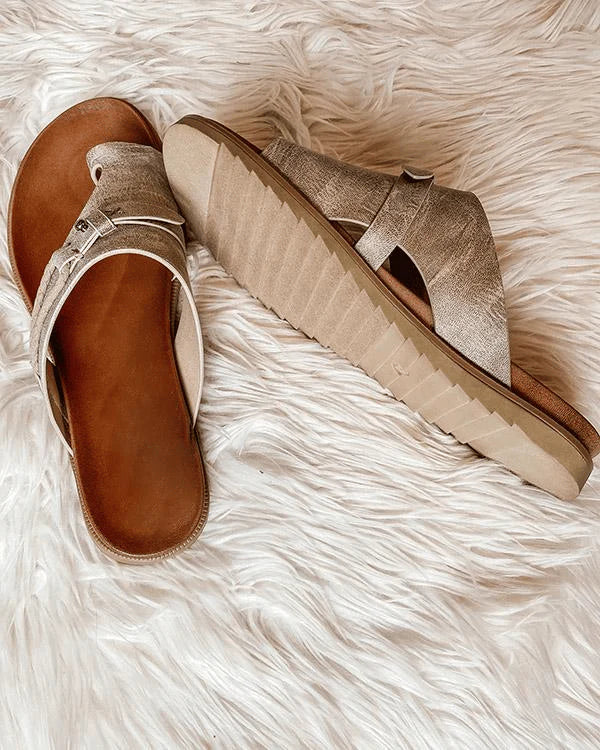 Isolde | Damen Ergonomische Leder Clip-Zehe Sandalen