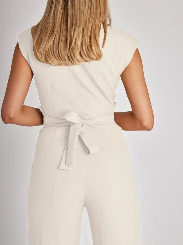 Vaela | Ärmelloser Overall mit weitem Bein - Elegantes Sommer-Outfit für Frauen