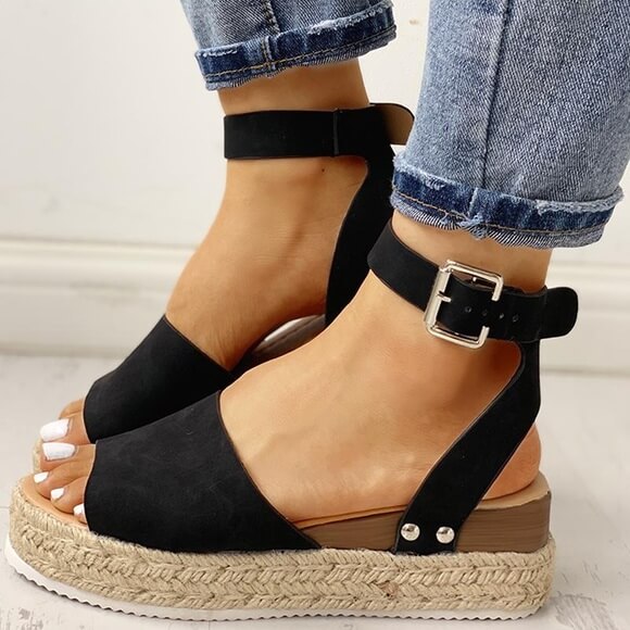 Indigo | Damen Plateau-Espadrille Sandalen