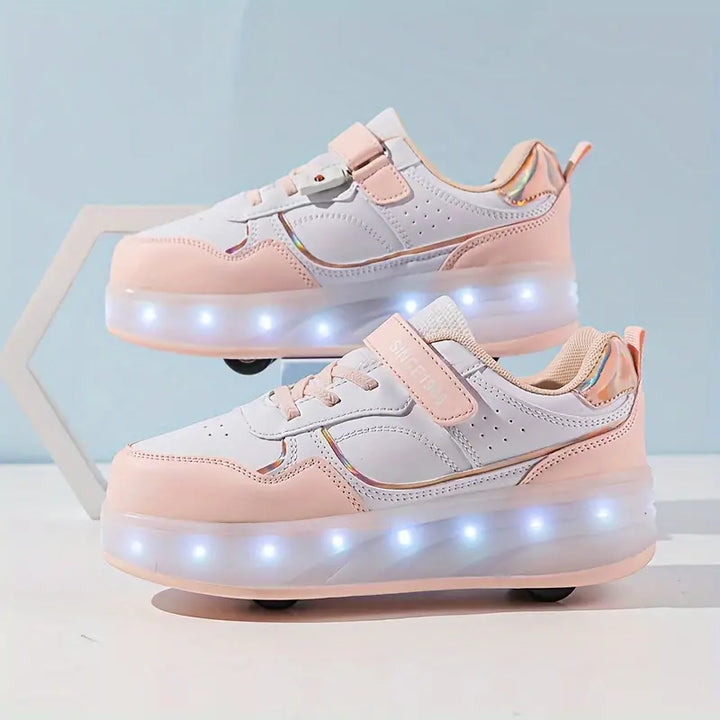 Rad-Skate Rolle Schuhe | Beliebte Turnschuhe mit Rädern Und LED-Lichtern Für Kinder
