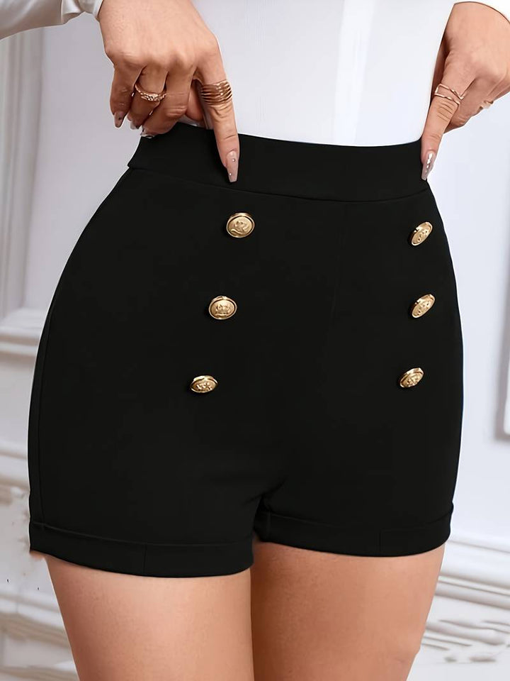 Alethea | Stylische Damen Sommer Kurze Hose mit Dekorativen Knöpfen