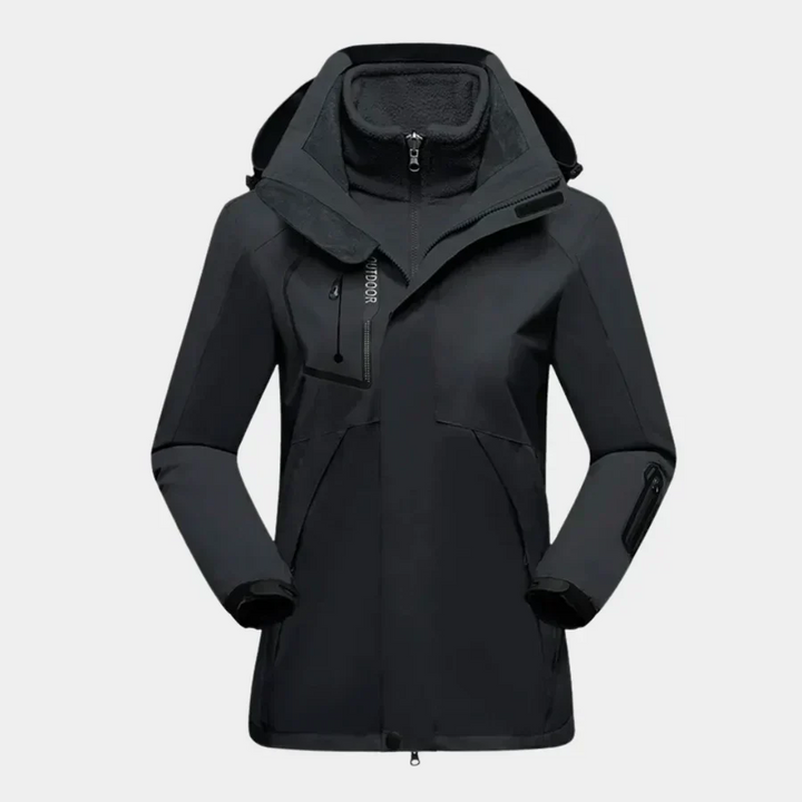 Damen 2-in-1 Außenbereich Jacke | Herausnehmbares Vlies Futter