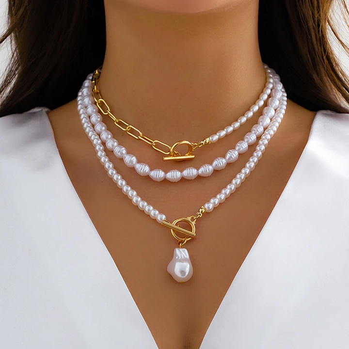 Geschichtete Perlenkette | Zeitlose Eleganz Schichten