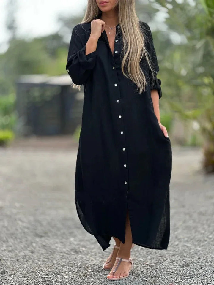 Maëlle | Knopfleiste Maxikleid Für Frauen