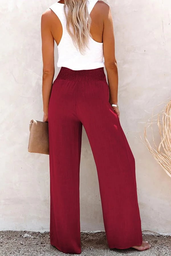 Kaia | Damen-Leinenhose Mit Weitem-Bein Für Strand, Reisen und Alltag Tragen