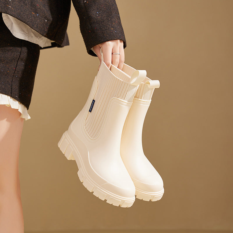 Stylische Damen-Regenstiefel Mit Rutschfester Sohle