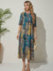 Olithia | Jahrgang Abstraktes Druck Kleid