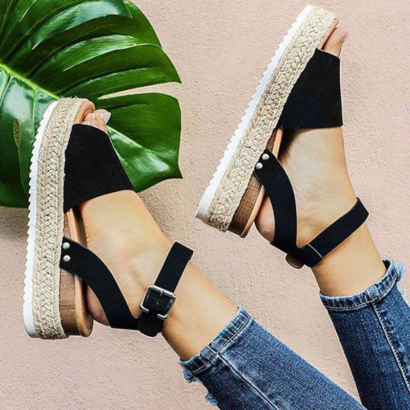 Indigo | Damen Plateau-Espadrille Sandalen