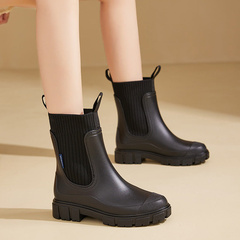 Stylische Damen-Regenstiefel Mit Rutschfester Sohle