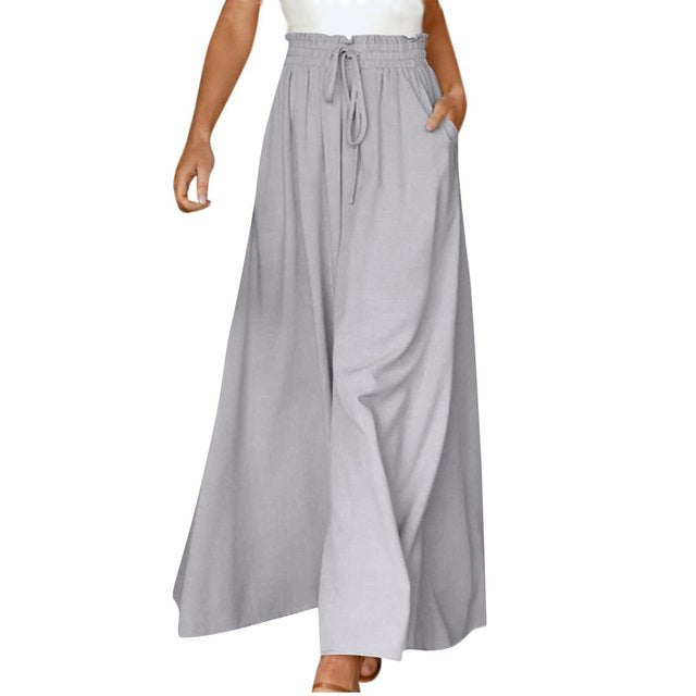 Lyra | Damen Weitem-Bein Leinenhose