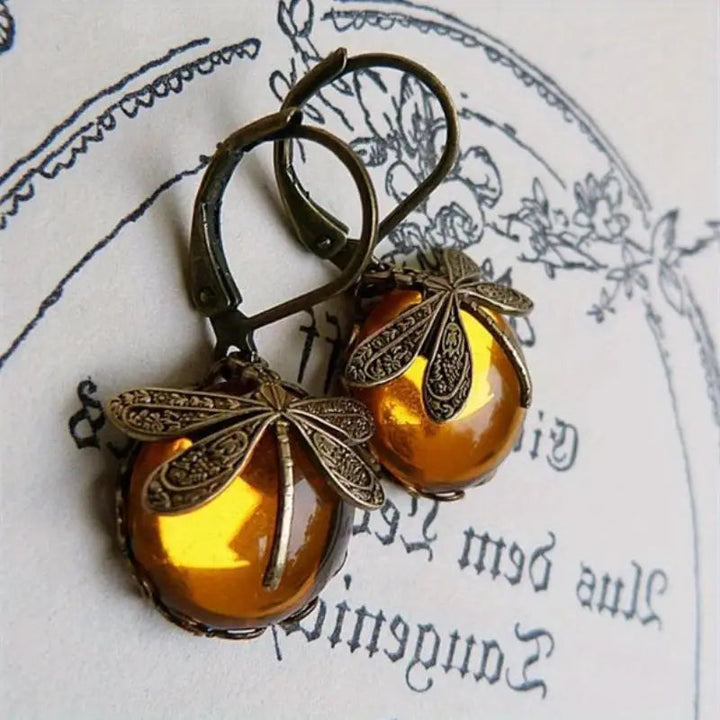 Libelle Mondstein-Tropfen-Ohrringe