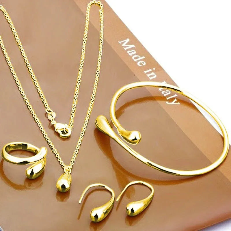 Eva | Damen 4-Teiliges Tropfenförmiges Schmuckset aus Sterlingsilber