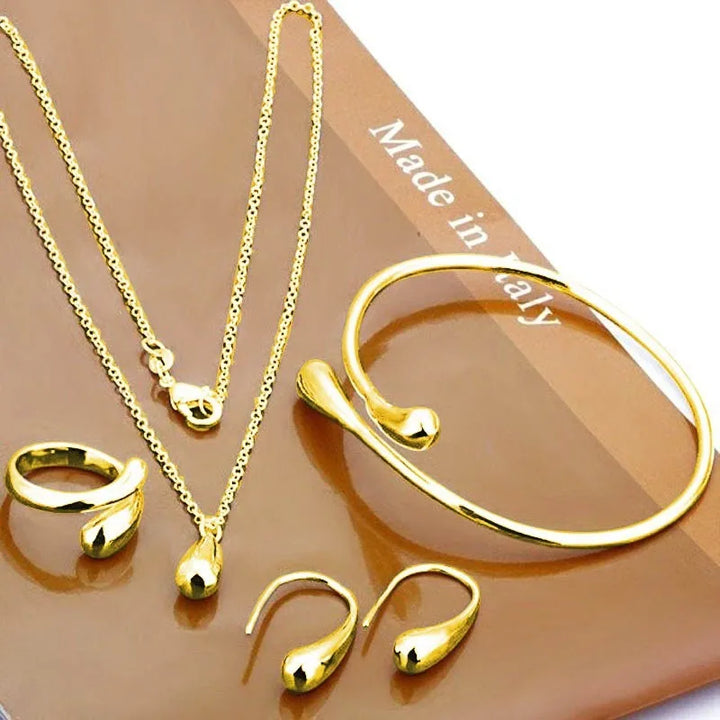 Eva | Damen 4-Teiliges Tropfenförmiges Schmuckset aus Sterlingsilber