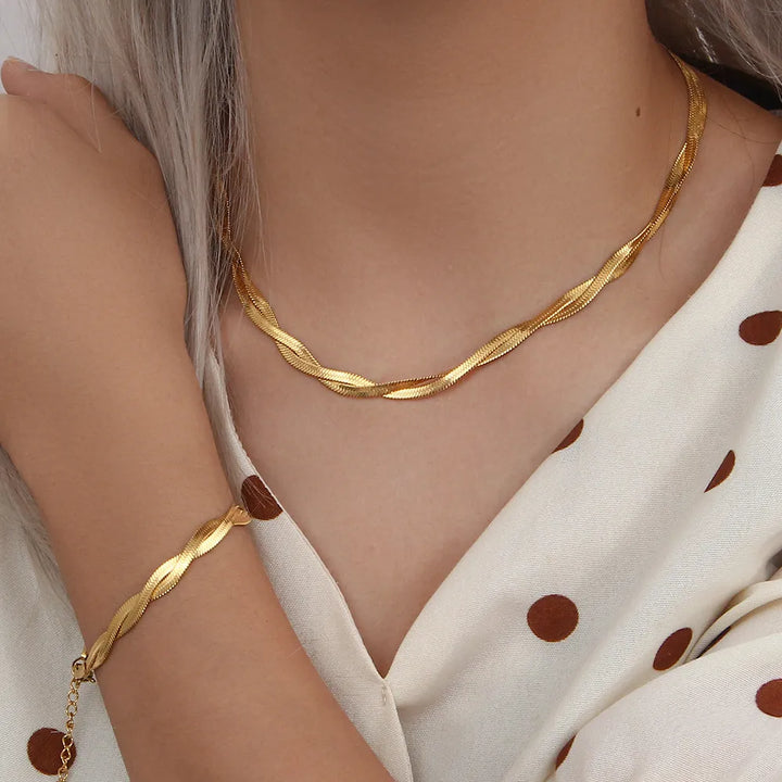 Wendung Halskette und Armband Satz