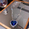 Juliette | Damen Blauem Kristall Herz Halskette in Sterling Silber