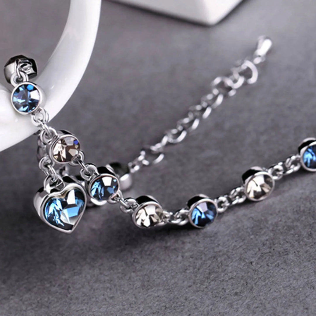 Luna | Verstellbares Sterling Silber Kristall Armband